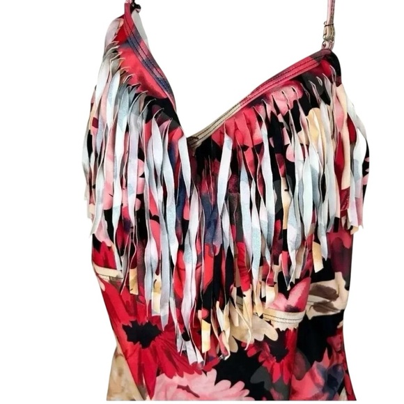 Meet.Curve Size 2XL Fringe One Piece Swimsuit Women Red - Picture 3 of 10